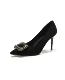 Suede/Flower Button/Rhinestone/Women's Shoes/Pointed Toe/Sexy/Solid Color/Summer/Winter/Spring/Autumn