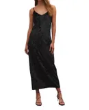 Z Supply Selina Crushed Velvet Midi Dress In Black