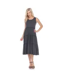 Women's Scoop Neck Tiered Midi Dress