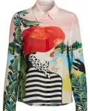 alice + olivia Willa Placket Top, Palm Beach