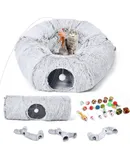 NFL BALTIMORE RAVENS FOOTBALL FIELD CAT SCRATCHER TOY with CATNIP Filled Plush FOOTBALL Toy & Feather Cat Toy hanging, with Jingle Bell INTERACTIVE BALL Cat Chasing 5-in-1 KITTY Toy