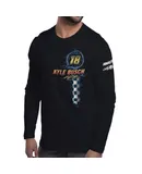 NASCAR Mens Classic Long Sleeve Crew Tee - Kyle Busch - 8 Black by DelSol for Men - 1 Pc T-Shirt (S)