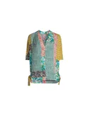 Johnny Was Women's Paisley Ravenne Top Blouse V-Neck Floral Pattern Multicolor