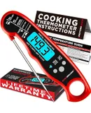 Instant read meat thermometer for grilling and cooking. Best waterproof ultra-fast thermometer with backlight and calibration. Digital food probes for kitchens, outdoor barbecues and barbecues!