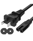 Extra Long 6ft 2 Prong Non-Polarized AC Wall Power Cable 2 Slot Cord