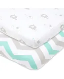 Fitted Pack and Play Playard Sheets Compatible with Graco Pack n Play, 4Moms, Chicco, Guava Lotus and Other Playpen, Play Yards, Portable and Mini Cribs