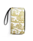 Zen Garden Gold Wallet for Womens PU Leather Zip Around Wallers Clutch Wristlet Travel Long Purse