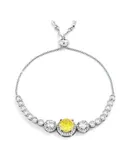 Adjustable Graduated CZ Bolo Style Tennis Bracelet