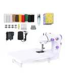 Magicfly Mini Sewing Machine with Extension Table, Dual Speed Portable Sewing Machine for Beginners with Light, Sewing Kit for Household Use, purple