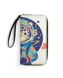 Cute Animal Cartoon Space Astronaut Wallet for Womens PU Leather Zip Around Wallers Clutch Wristlet Travel Long Purse