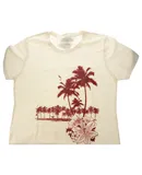 Womens Boyfriend Tee - Palms and Floral Sunset by Delsol for Women - 1 Pc T-Shirt (XL)