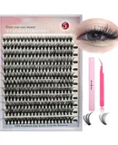 DIY Cluster Lashes False lashes 30D40D lashes Mixed suit-30D eyelashes 12 rows + double-ended glue + gold tweezers
