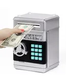 Refasy Piggy Bank Cash Coin Can ATM Bank Electronic Coin Money Bank for Kids-Hot Gift,silver