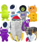 Multipack Dog Squeaky Toys Strong Almost Indestructible, with Added Liner for Longer Play Dog Chew Toys (6 Pack Spaceship Hide and Seek)