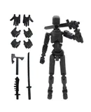T13 Action Figure,Robot Action Figure,T13 Action Figure 3D Printed Multi-Jointed Movable,13 Action Figure Dummy,Decorations for Action Figures(Black-1)