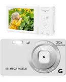 Digital Camera, 4k 56mp Autofocus Camera, With 20x Zoom Stabilization, Suitable For Children, Students, Beginners, Travelers,Silver