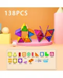 High-end enhanced package-138 pieces set ※Free storage box – 3D Magnet Building Blocks, Creative Imagination,