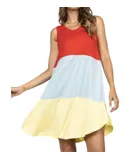 Blumin Multi Colorblock Dress In Red/blue/yellow