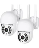 2PCS  Cámara de Seguridad Exterior WiFi, iCSee O Tris Home App, 3MP Pan&Tilt 360 Grados, Mini PTZ Cámara Inalámbrica Exterior Visión Nocturna, Audio Bidireccional, Detección de Movimiento…