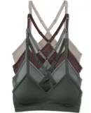 4 Pack Racerback Sports Bra V Neck for Women