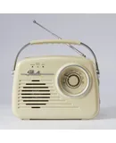 Small Radios Portable AM FM, Vintage Transistor Radio with Bluetooth, Battery Operated or Plug in Wall Retro Radio for Home/Outdoor, Strong Reception, Large Dial Easy to Use, Christmas Seniors Gifts,beige