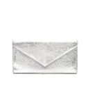 Balenciaga Papier Metallic Silver Arena Leather Envelope Wallet