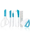 Coolinbo Vinyl Weeding Crafting Tools Basic Tool Set Scraper/Spatula/Scissors/Tweezers/Weeder Tool Kit for Scrapbooking Silhouettes Cameos DIY Art Crafting Cutting Splicing Cardstock Compatible with