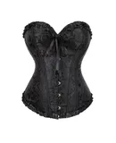 Women's Bustier Corset Lace Up Boned Overbust Bustier Lingerie Top