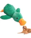 Quack-Quack Duck Dog Toy 2024, Upgraded Durable Dog Calming Duck Dog Toy, Dog Toys for Aggressive Chewers, Yellow Stuffed Duck Dog Toys Puppy Toys (Green, Large)