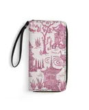 Zen Garden Pink Wallet for Womens PU Leather Zip Around Wallers Clutch Wristlet Travel Long Purse
