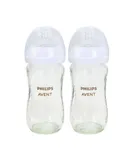 Philips Avent Natural Glass Baby Bottles with Natural Response Nipples (Medium Flow, Flow 3), 8oz, 2-Pack, SCY913/02