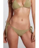 Tamara Tie Side Triangle Bikini Bottom Lurex - Green