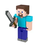 Minecraft Steve Action Figure, 3.25-in, w/ 1 Build-a-Portal Piece & 1 Accessory, Building Toy