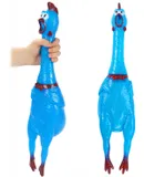 Large Size 22'' Extra Load Squawking Rubber Chicken, Screaming Chicken, Pet Toy Squeeze Squeaky Chicken, Value Pack of 2