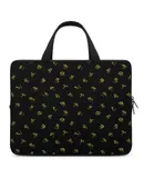 Twelve Constellations Black And Yellow Laptop Bag Women Man 10 12 13 15 17 Inch Office Notebook Travel Computer Handbag Waterproof Bag Notebook Cover