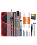 ANENG 17pcs Soldering Iron Kit Mini Electric Soldering Irons with LCD Digital Display Intelligent Welding Iron Kit 60W Adjustable Temperature Welding Tool with Tweezers 5pcs Solder Tips Solder Wire