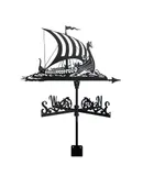 Metal weather vane for courtyard, animal weather vane with roof, mounted, decorations for outdoor area, farm, garden