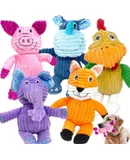 Multipack Dog Squeaky Toys Strong Almost Indestructible, with Added Liner for Longer Play Dog Chew Toys (Medium to Large Breeds, 5 Pack Corduroy)