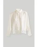 Button-down with Lace Shirt in Off-white