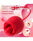 JUNTAME 2 in1 Rose Sex Stimulator For Women with 7 Tongue Licking & Vibrating Dildo G Spot Vibrators Fiona Plus Rose Clit Licking Stimulator & Thrusting Egg, Sex Toy Dildo Vibrator, Adult Sex Toys Games Clitoral Nipple Licker For Woman Couple