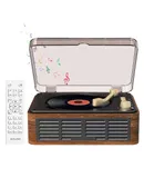 Gueray CD Player with HiFi Stereo Sound Vintage CD Player Bluetooth CD Raido Player with Speakers & FM Radio Retro Support USB & AUX Playback for Audio Books,Brown