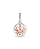 Pandora Star Wars Rebel Alliance Spinning Pendant In Coral/silver