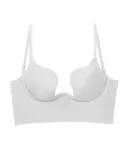 Bustier Women Low Back Underwire Bra U Shape Backless Multiple Convertible Straps Underwire Bra Suit Women Clothes Sfdde469white L