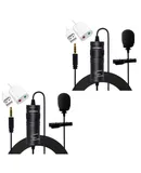 5 Core Microphone 2Pc Lavalier Mic Wearable Omnidirectional Condenser 3.5mm Body Lapel Mics