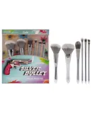 Silver Bullet Makeup Brush Kit by Rude Cosmetics for Women - 6 Pc Beretta Powder Brush, Glock Blush Brush, Remington Foundation Brush,Shotgun Eyeshadow Brush, Revolver Blending Brush,Browning Angled Liner