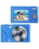 Digital Camera Photo Camera Auto Focus Compact Camera - 48MP 1080P HD, Blue System Camera