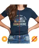 Women Crew Tee - Bring On The Sunshine - Indigo by DelSol for Women - 1 Pc T-Shirt (Small)