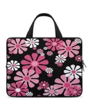 1960's Retro Flowers in Pink And White - Mod Abstract Laptop Bag Women Man 10 12 13 15 17 Inch Office Notebook Travel Computer Handbag Waterproof Bag Notebook Cover