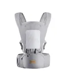 Baby & Toddler Carriers，Baby Carrier with Hip Seat, Breathable cotton，Gray