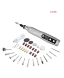 HARDELL Mini Cordless Rotary Tool Kit,5-Speed and USB Charging with Accessories,50PCS(Grey)